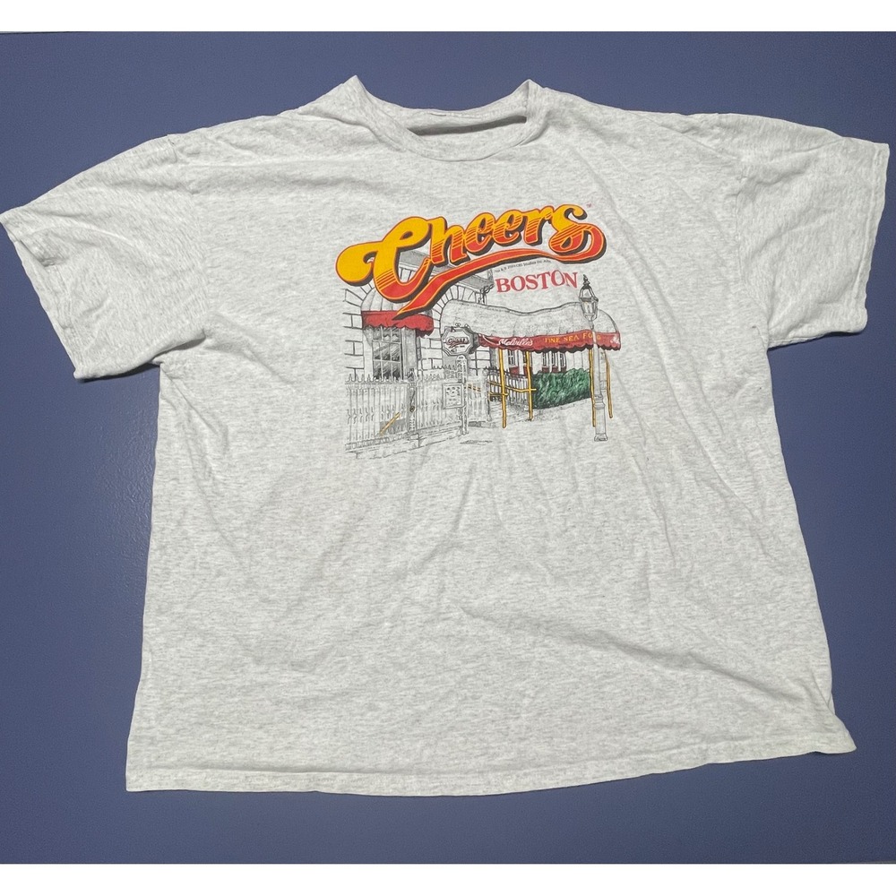 Cheers Boston Graphic T-Shirt Mens Gray Short Sleeve Bar TV Show 2023 2XL